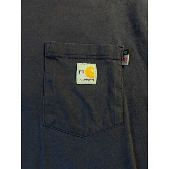 Carhartt FR Medium Long Sleeved Shirt Navy - Picture 3 of 9